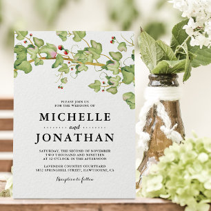 Faire-part de mariage Rustique Verdure Lierre bo
