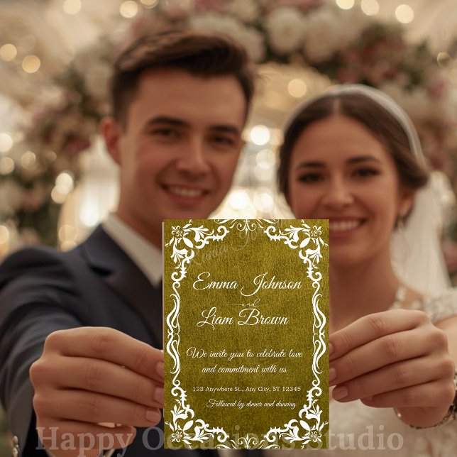 Faire-part de mariage rustique vert mexicain (Créateur téléchargé)