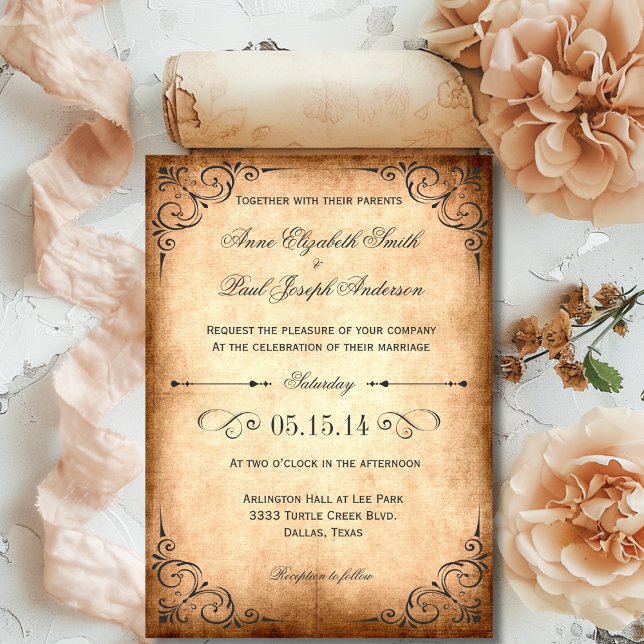 Faire-part de mariage rustique vintage (Rustic vintage wedding invitation)