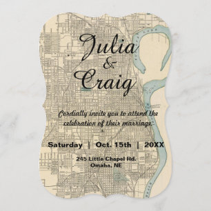 Faire-part de mariage rustique vintage de carte de