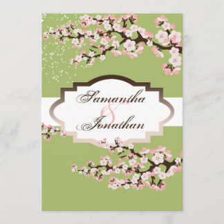 Faire-part de mariage Sage Green Cherry Blossom
