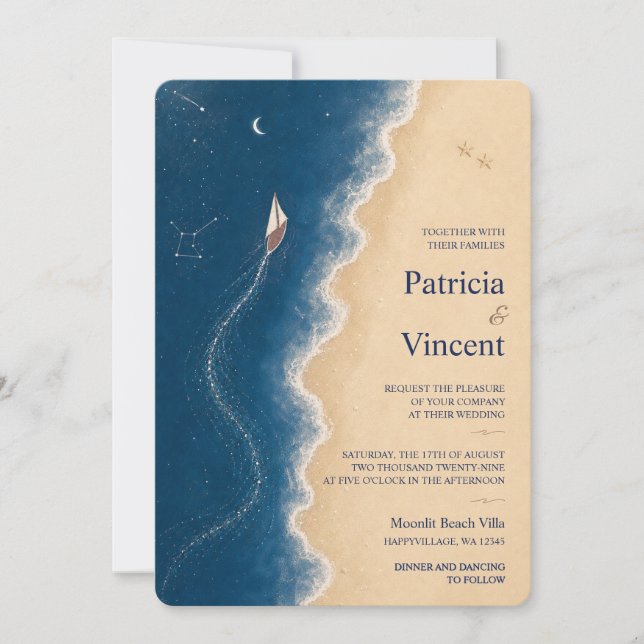 Faire-part de mariage Sail Away Sea-Sky (Devant)