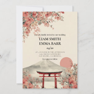 Faire-part de mariage Sakura japonais