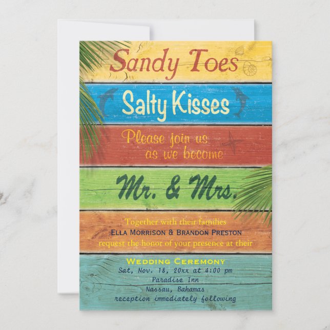 Faire-part de mariage Sandy Toes Salty Kisses (Devant)