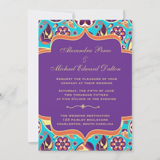 Faire-part de mariage sans paire d'orange et (Devant)