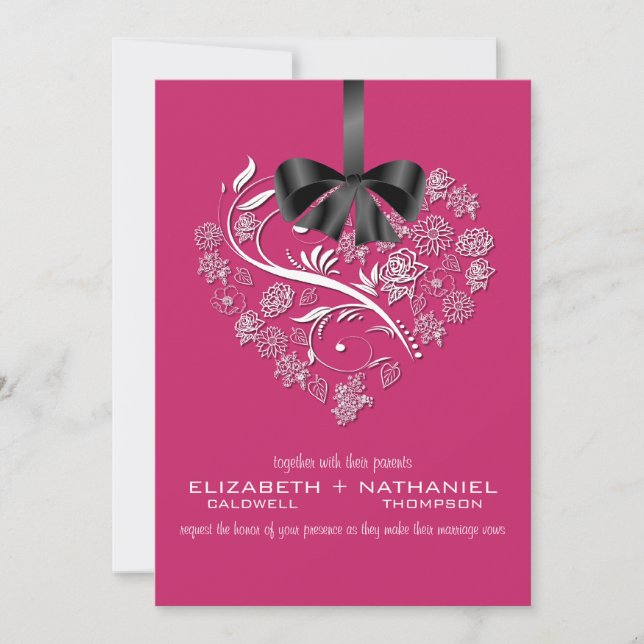 Faire-part de mariage sans souffle - rose pastel (Devant)
