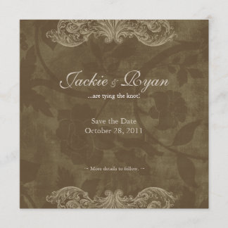 Faire-part de mariage Save the Date Antique Rose b