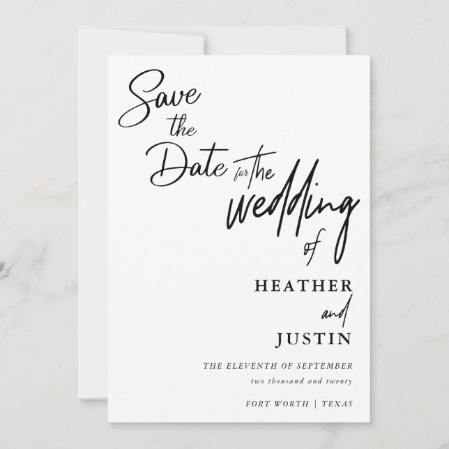 Faire-Part de Mariage "Save The Date" Édition Mode (Devant)