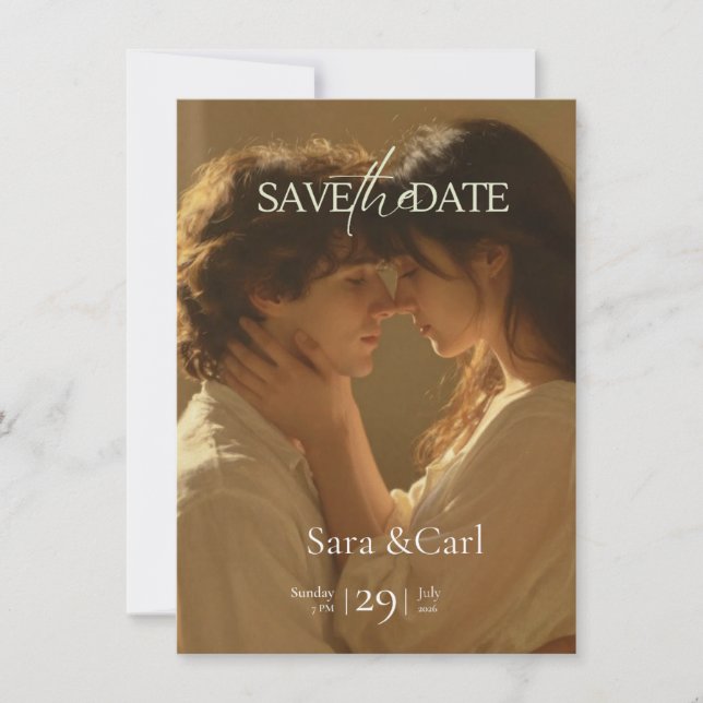 Faire-part de mariage "Save The Date" | Romantique (Devant)
