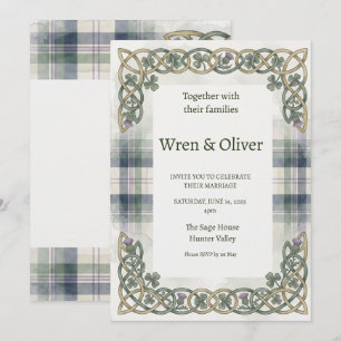 Faire-part de mariage Scottish Tartan Celtic Knotw