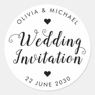 Faire-part de mariage  Script Timbre Étiquette de 