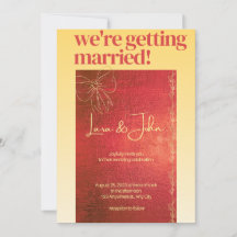 Faire-part de mariage Signature Or Jaune Pastel