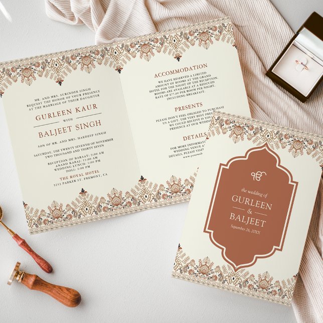 Faire-part de mariage Sikh Anand Karaj avec une bo (Créateur téléchargé)