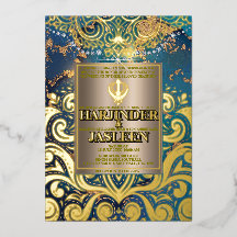 Faire-part de mariage Sikh Anand Karaj bleu paille