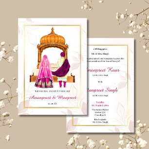 Faire-part de mariage Sikh carte Sikh invitation d