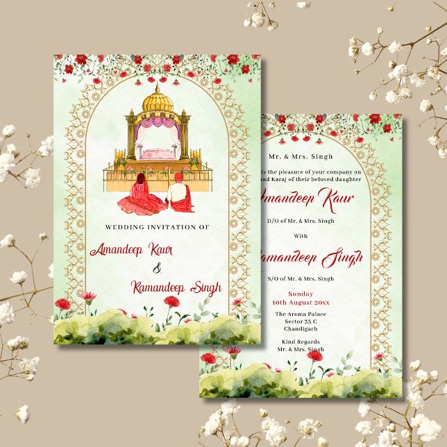 Faire-part de mariage Sikh carte Sikh invitation d (Créateur téléchargé)
