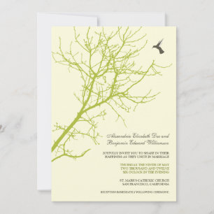 Faire-part de mariage silhouette des arbres (vert 