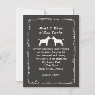 Faire-part de mariage Silhouettes de Bull Terrier