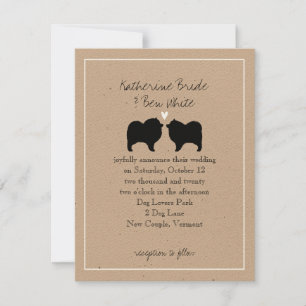 Faire-part de mariage silhouettes de Keeshond