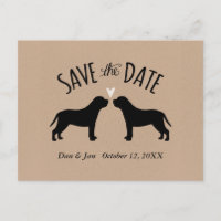Faire-part de mariage silhouettes de Mastiff