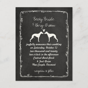 Faire-part de mariage silhouettes de Whippet