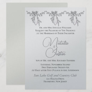 Faire-part de mariage Silv métallique simpliste/te