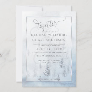 Faire-part de mariage   Silver Blue Winter Wonderl