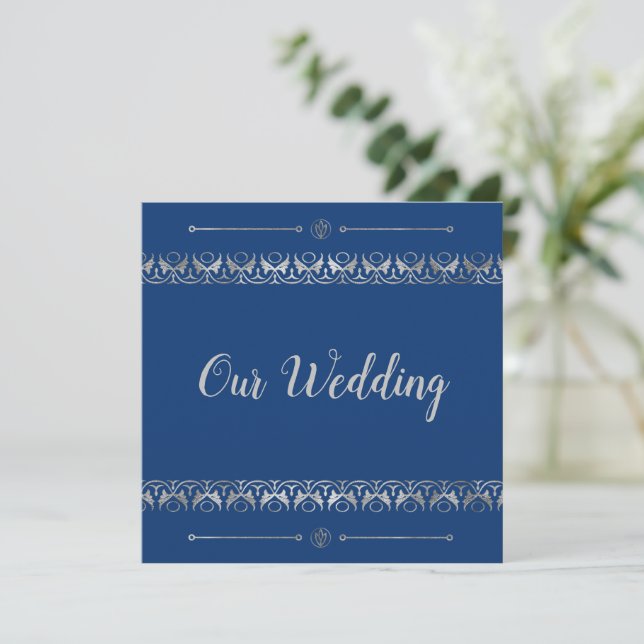 Faire-part de mariage Silver de luxe (Debout devant)