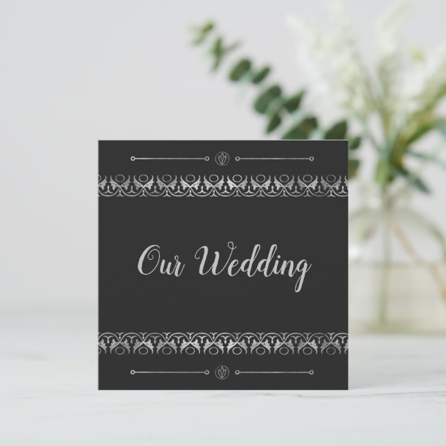 Faire-part de mariage Silver de luxe (Debout devant)