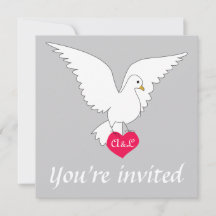 Faire-part de mariage Silver Dove