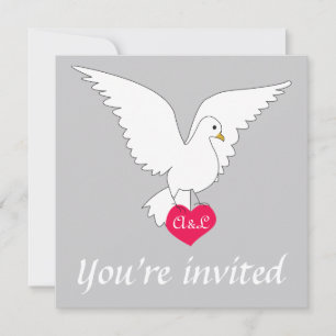 Faire-part de mariage Silver Dove