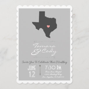 Faire-part de mariage Silver Grey Texas