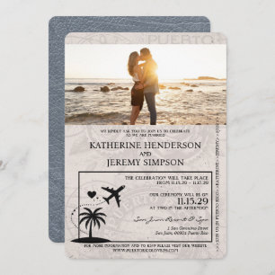 Faire-part de mariage Silver Porto Rico Passport