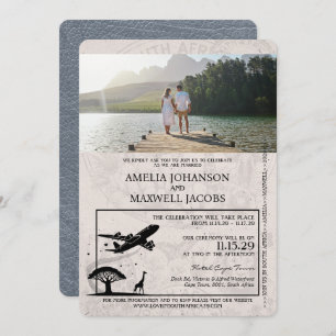 Faire-part de mariage Silver South Africa Passport