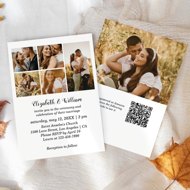 Faire-part de mariage simple avec code QR (Créateur téléchargé)
