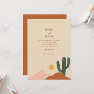Faire-part de mariage simple Boho Desert 