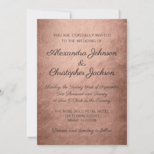 Faire-part de mariage simple d'aluminium rustique