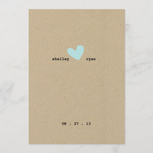 Faire-part de mariage simple de coeur