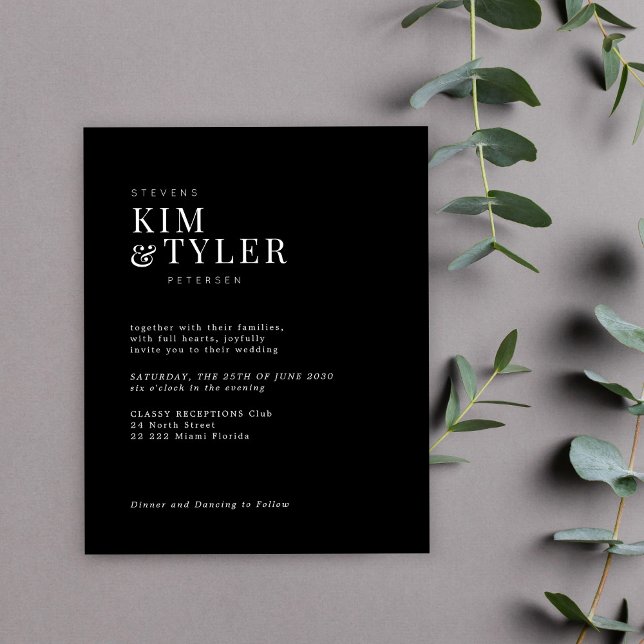 Faire-part de mariage simple de typographie modern (Créateur téléchargé)