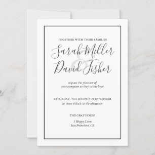 Faire-part de mariage simple d'élégance