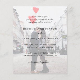 Faire-part de mariage simple et moderne à petit bu