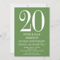 Faire-part de mariage simple et moderne vert mouss