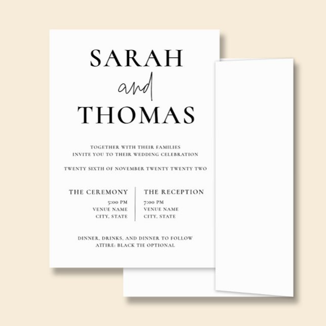 Faire-Part de Mariage Simple Minimaliste (Créateur téléchargé)