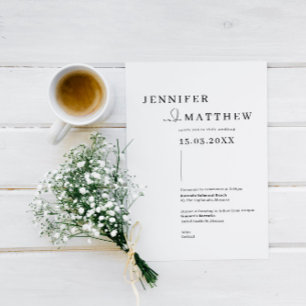 Faire-part de mariage simple minimaliste et modern