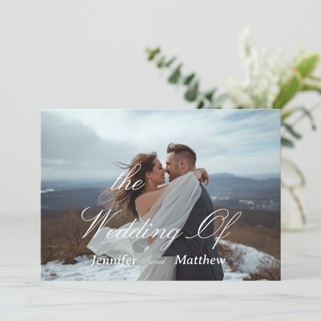 Faire-part de mariage simple moderne personnalisé  (Debout devant)