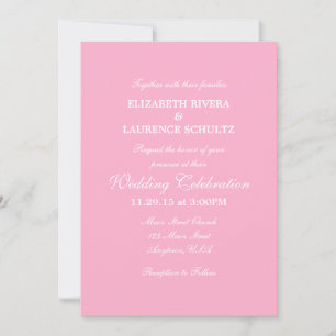 Faire-part de mariage simple rose