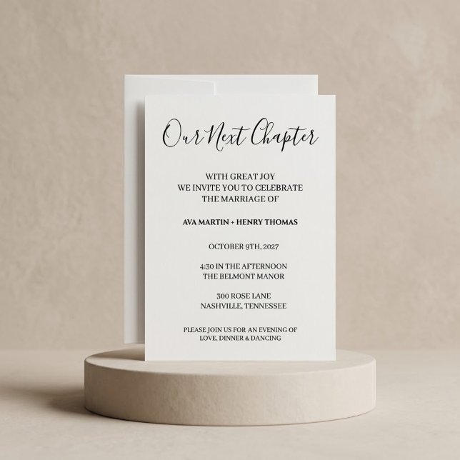 Faire-Part de Mariage Simple Script Notre Prochain (Créateur téléchargé)