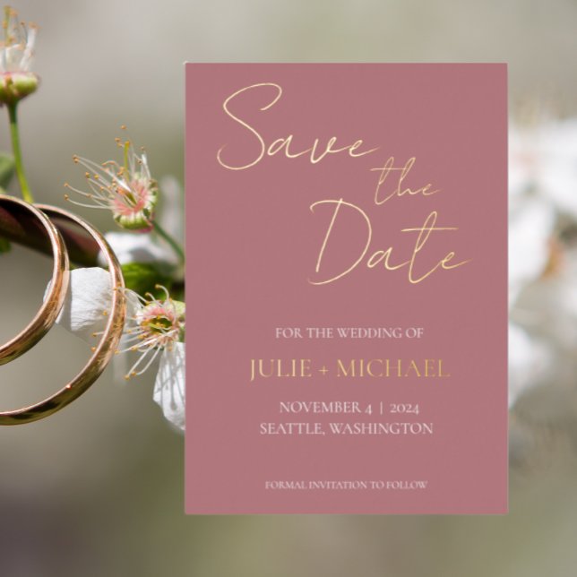 Faire-Part de Mariage Simple Style Rose Poussiéreu (In Situ Wedding)