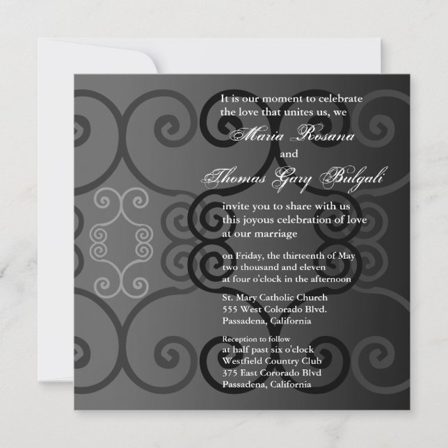 Faire-part de mariage Simply Charbon (Devant)
