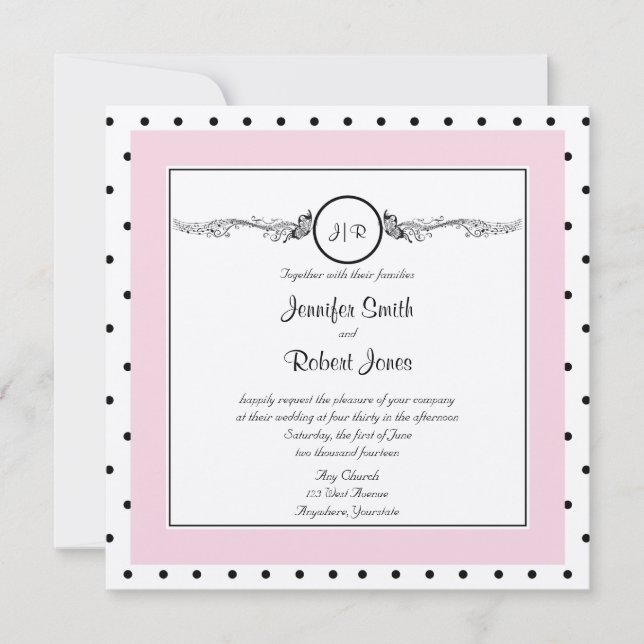 Faire-part de mariage snob de papillon de point de (Devant)